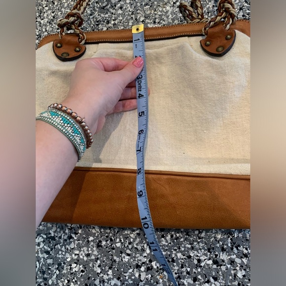 EUC DIMONI CANVAS AND LEATHER HANDBAG - Picture 3 of 8